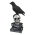 Caveira Com Corvo No Livro Estatueta Em Resina K23997-3