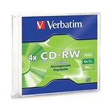 Cd+rw Regravável 700 Mb 80 Min 4x Verbatim - Caixa 10 Unid