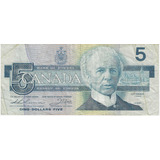 Cédula Canadá - 5 Dólares 1986 Mbc - Laurier