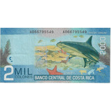 Cédula Costa Rica - 2000 Colones 2.015 - Arrecife Coralino