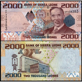 Cédula Fe Serra Leoa 2.000 Leones 