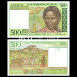 Cedula Madagascar 500 Francos