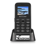 Celular Vovofone 2g Botão Sos Teclas Grandes + Base