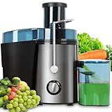 Centrifuga De Frutas Com Motor De 500w, Com 3 Velocidades, Versão Atualizada, Centrifuga De Alimentos, Juicer, Centrífuga De Frutas, Juicer Compact, Extrator De Suco, Prateado,