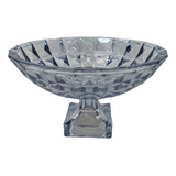 Centro De Mesa Fruteira Cristal Lapidado 32cm Azul