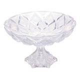 Centro De Mesa Grd C/pé De Cristal Diamond 32,5 X 19,5cm