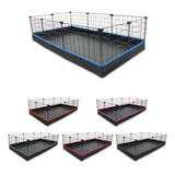 Cercado Gaiola Porquinho Índia Mini Coelho 60x120 Com Tapete Cor Azul