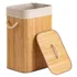Cesto Bambu Forrado Roupas Sujas Multiuso E Organizador 40x30x60 Easy Decor