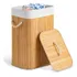 Cesto Bambu Jolitex Retangular Com Tampa Bege