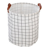 Cesto Organizador Multiuso Dobrável Roupa Suja Brinquedo 40l Cor Branco Quadriculado