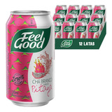 Chá Branco Com Pitaya Feel Good 330ml  12 Latas  Kit