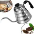 Chaleira Bico De Ganso Inox Chá Leite Café Pescoço Prateado
