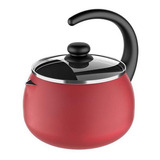 Chaleira Brinox Antiaderente C  Tampa De Vidro 2l Cereja