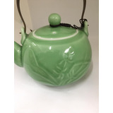 Chaleira Ceramica Oriental Cor Jade Realeza Chinesa Importa 