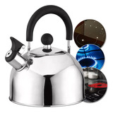 Chaleira Inox 2l Com Apito Tampa P Café Chá Bebidas Indução