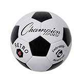 Champion Sports Bola De Futebol Retrô  Tamanho 4  Preto Branco