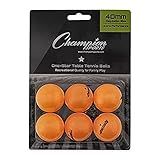 Champion Sports Pacote De Bolas De Tênis De Mesa 1 Estrela   Bolas De Pingue Pongue Laranja  Conjunto De 6  Com Design Sem Costura De 40 Mm   Equipamento De Tênis De Mesa Recreativo  Acessórios