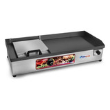 Chapa Elétrica P Lanches Inox C Prensa 70x35 Profissional 220v