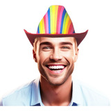 Chapéu Cowboy Lgbt Colorido Arco Iris Carnaval Parada Gay