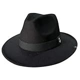 Chapéu Fedora Panamá Aveludado Feltro Macio Com Faixa Aba Larga Estilo Qualidade Proteção Uv Sol Praia Piscina Caminhada Blues Jazz Vintage Gusttavo Lima Máfia (br, Alfa, único, Preto)