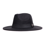 Chapeu Fedora Preto Aba