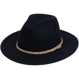 Chapeu Fedora Preto Cordao