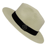 Chapéu Importado Tipo Panamá Fedora Com Pingente Feito A Mão