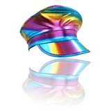 Chapéu Quepe Colorido Arco-iris Metalizado Fantasia Cosplay