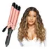Chapinha Modelador Cabelo Cerâmica Tri onda Ondulador Bivolt Cor Rosa Voltagem Bivolt