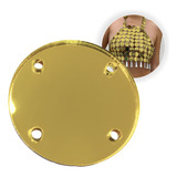 Chaton Acrílico 2cm Dourado Espelhado Com Furo Redondo 100un