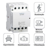 Chave Contator Magnético Modular 40a 4na 4 Polos 220v Din35