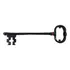 Chave Crânio Preta Strass Skull Key 20 Cm Metal Proteção
