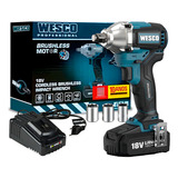 Chave De Impacto A Bateria 18v 2ah Bivolt Brushless Com Carregador E Soquetes Ws2407 1 Wesco Profissional
