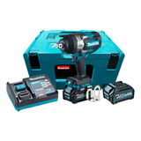 Chave De Impacto A Bateria 3 4 Tw001gd201 40v Bivolt Makita Cor Azul petróleo Frequência 50 60