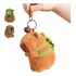 Chaveiro Capivara Mochila Tartaruga Fofo Sino Pelúcia 12cm Cor Marrom-claro