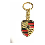 Chaveiro De Carro Porsche Em Metal Dourado