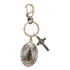 Chaveiro De Nossa Senhora Aparecida Metal Resinado Crucifixo Cor Marrom