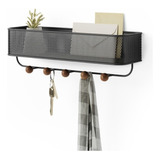 Chaveiro De Parede Porta Chave Com Dupla Instalação Cabideiro Cor Preto Pendurar Chaves Organização E Decoração De Casa Pendurador Lumai