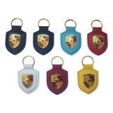 Chaveiro Porsche Couro Brasao