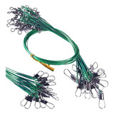 Chicote Pesca Kit 10 Cabo Aço Com Snap Encastoado Girador
