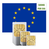 Chip Europa Premium +40 Países - 500mb Por Dia - 15 Dias