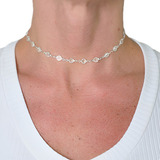 Chocker Corrente Feminina Cristais