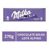 Chocolate Milka, Leite Alpino, Barra 270g.