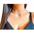  Choker Colar 5 Fios Trançado Banhado A Prata Alta Qualidade