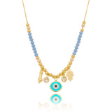 Choker De Cristais Azul
