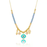 Choker De Cristais Azul