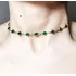 Choker  Pedra Verde Folheado A  Ouro 18k