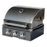 Churrasqueira A Gás Em Inox Black De Embutir 3 Queimadores