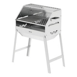 Churrasqueira Aço Inox 430 A Carvão Desmontável Nelore Grill 50x30 Churrasco Espetinho Grelha Descanso Suspensa Mecg Cor Prateado