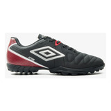 Chuteira Society Umbro Attak Eternal Unissex Preto Vermelho